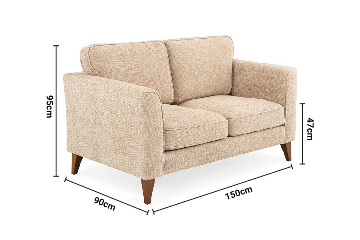 Charm Cream 2 Seater Sofa dimensions