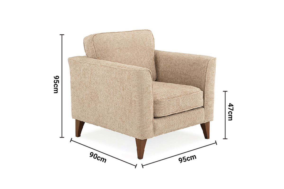 Charm Cream Armchair dimensions