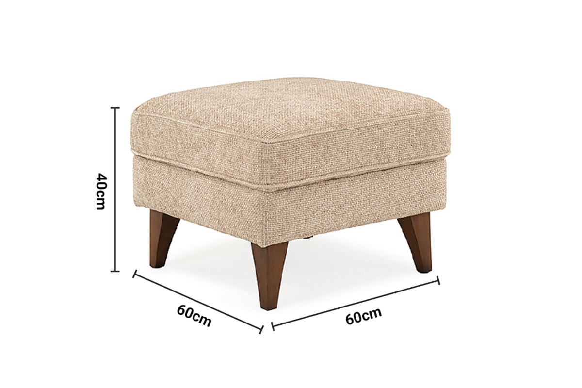 Charm Cream Fabric Footstool dimensions