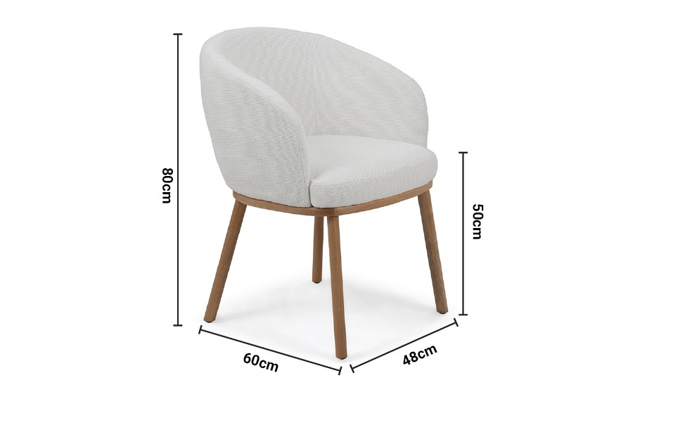 Chelsea Cream Fabric Dining Chair dimensions