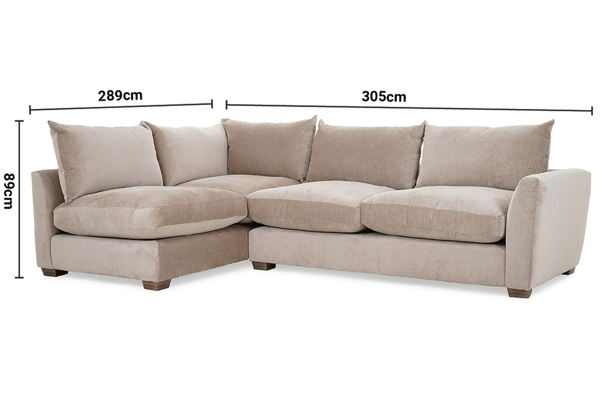 Chicago Cream Fabric RHF Corner Sofa dimensions