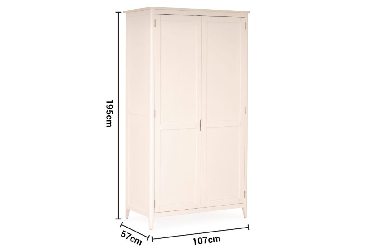 Coolmore White 2 Door Wardrobe dimensions