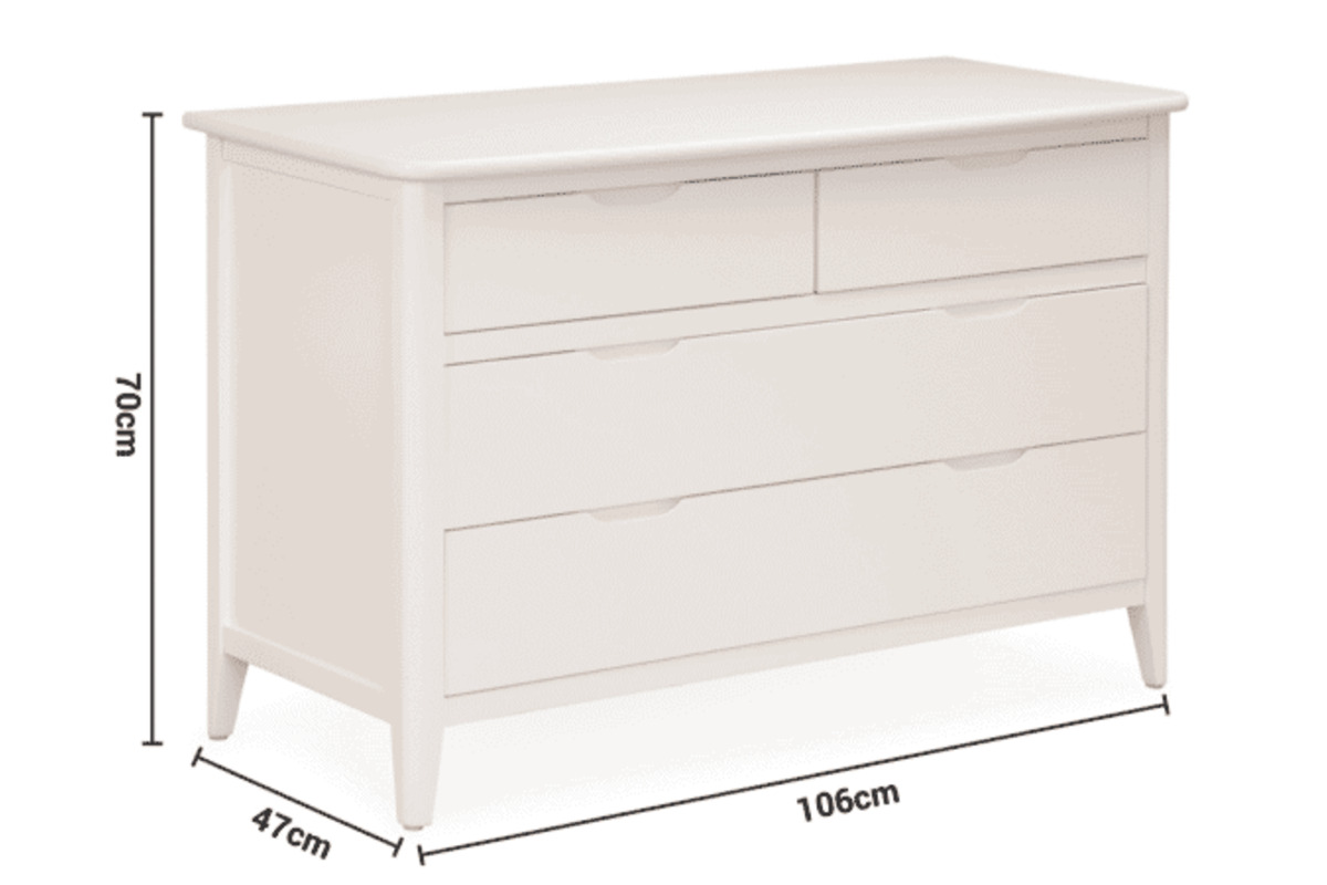 Coolmore White 4 Drawers Chest dimensions
