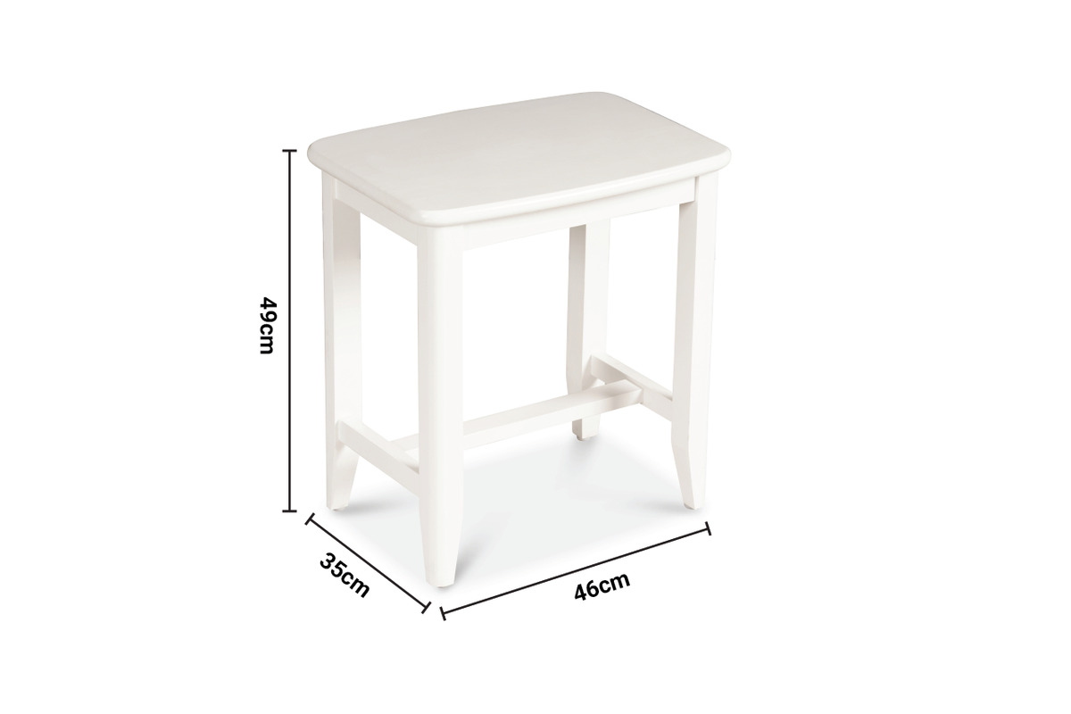 Coolmore White Dressing Stool dimensions