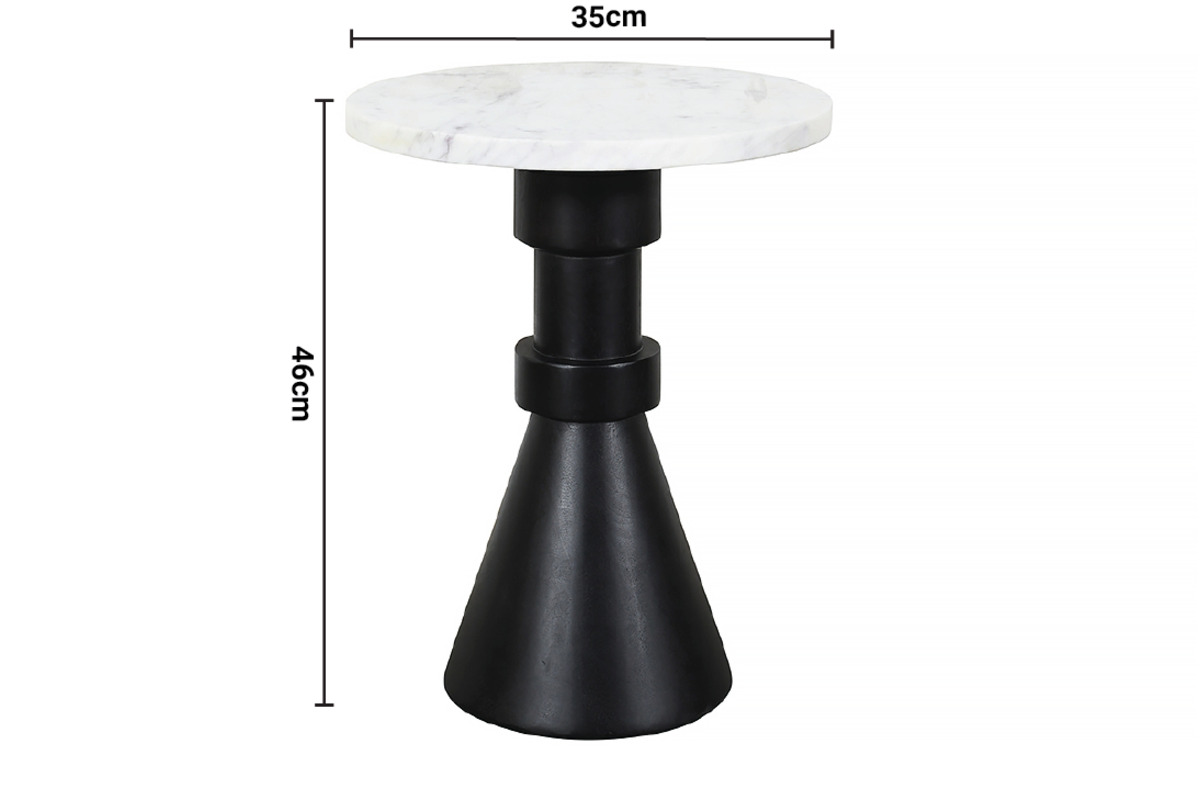Cove Side Table Black Finish dimensions