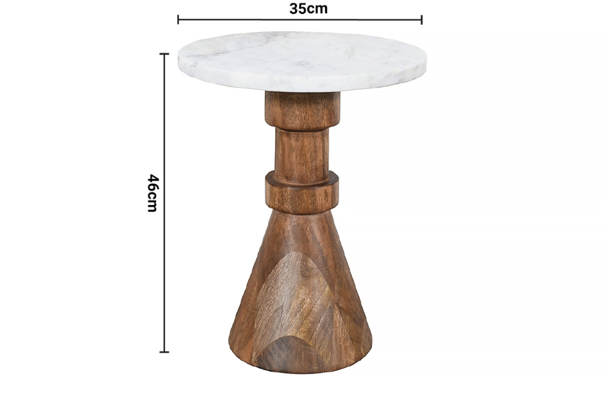 Cove Side Table Walnut Finish dimensions