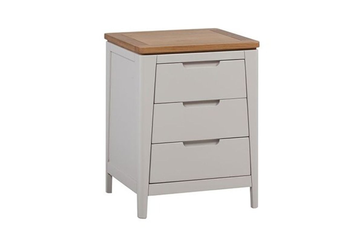 Ashby Grey 3 Drawer Bedside Table