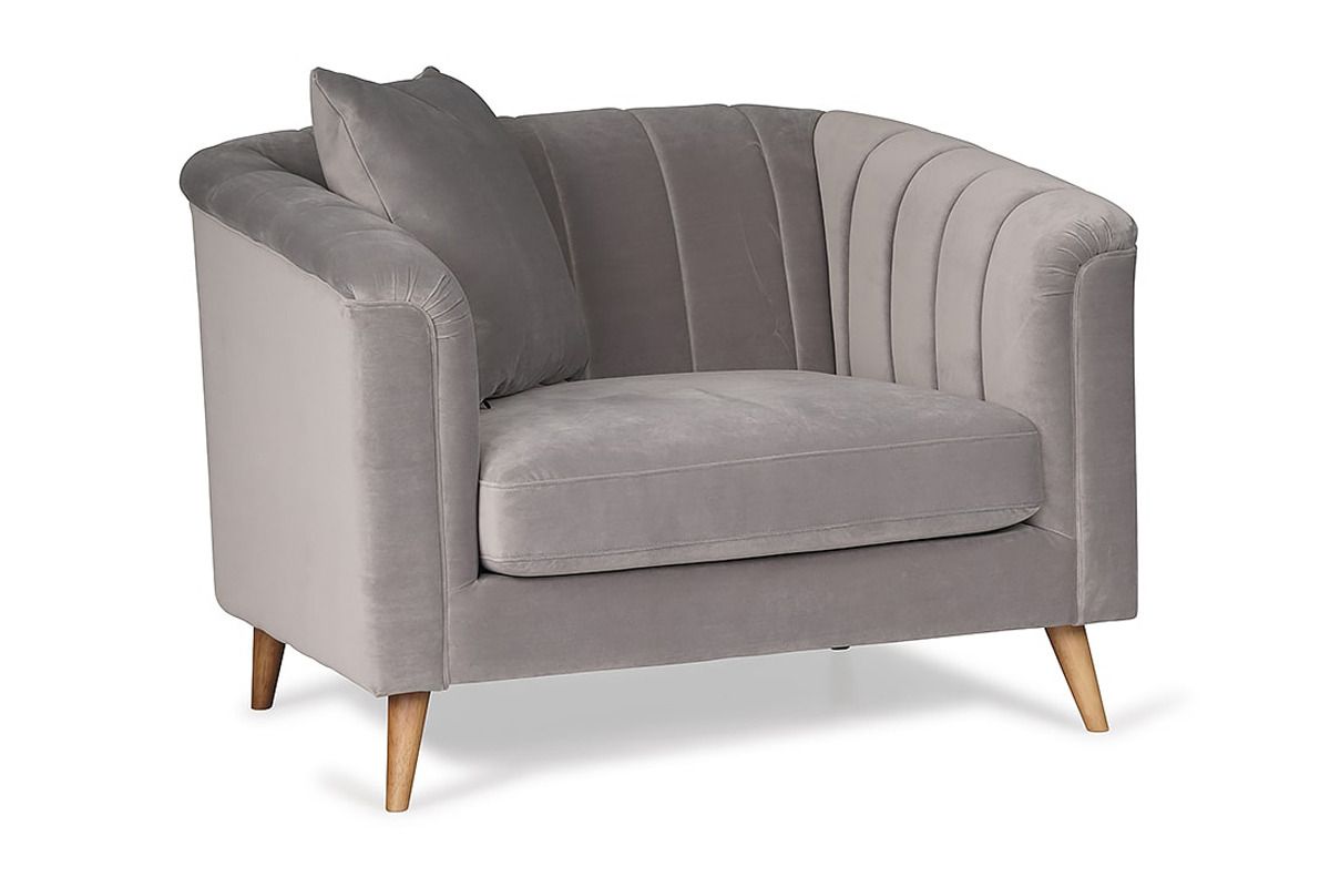 Avoca Grey Velvet Armchair