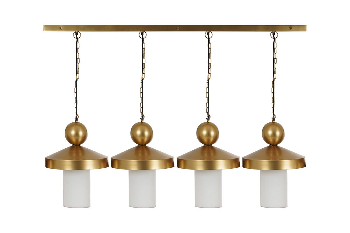 Ball Top Gold And Glass Pendant x4
