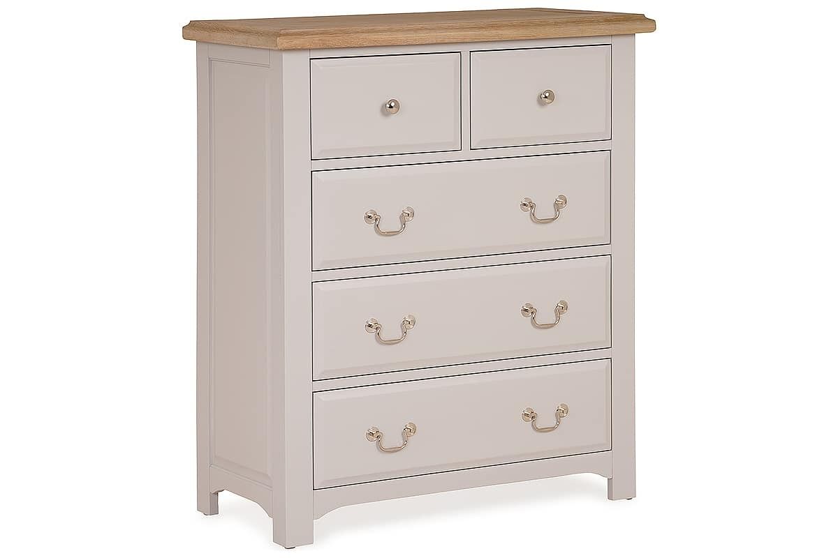 Bellevue Light Grey 5 Drawers Chest