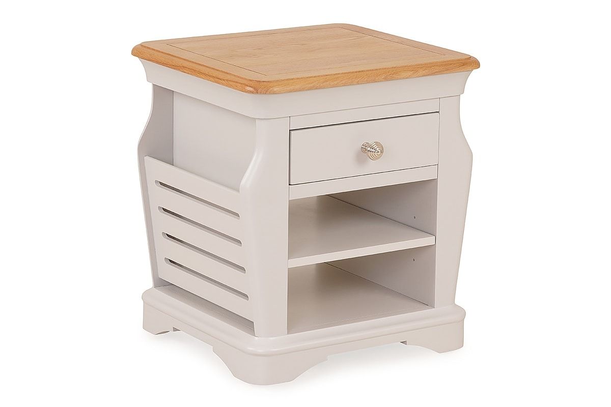 Brighton Light Grey Oak 1 Drawer Magazine Rack