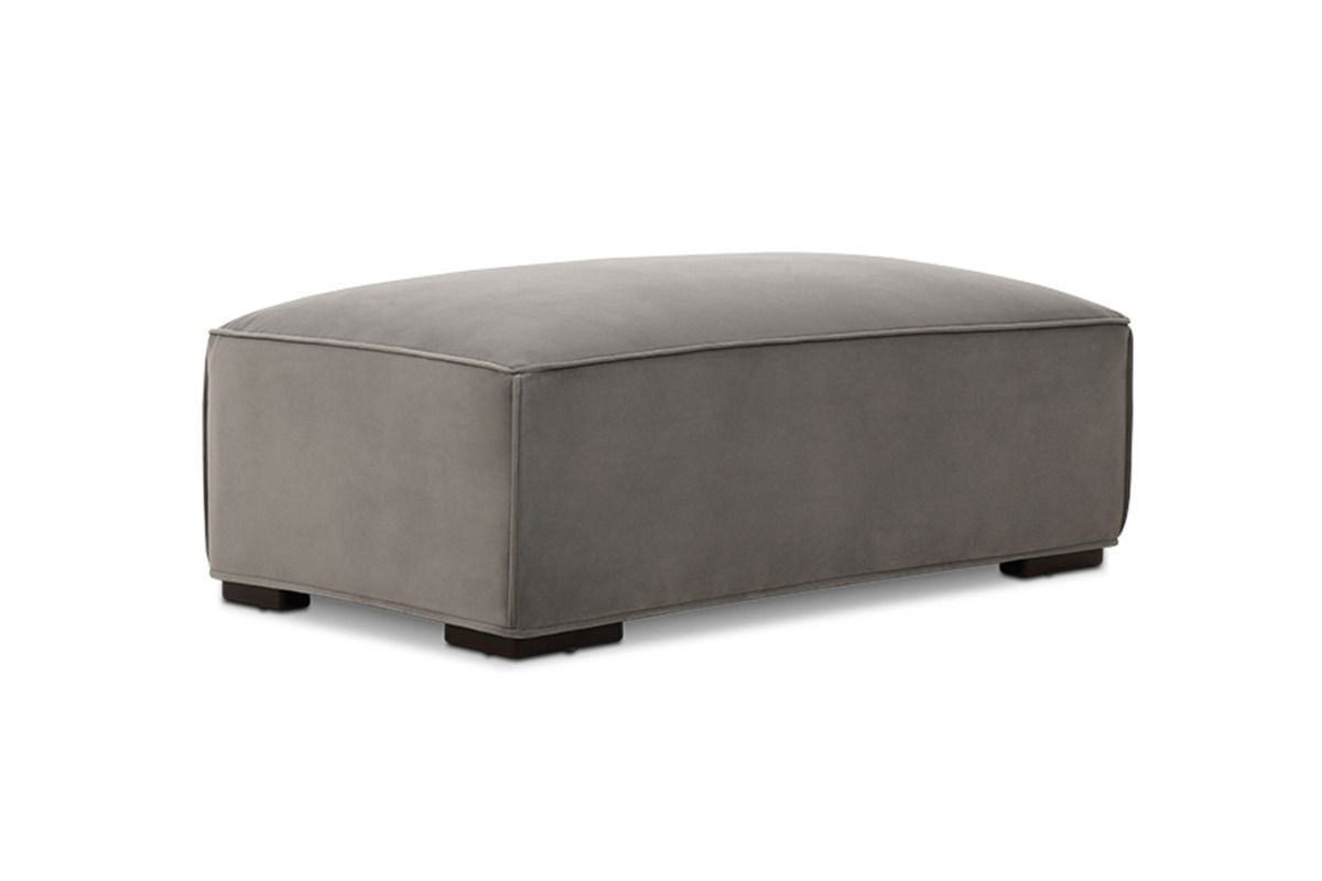 Brooklyn Grey Velvet Footstool