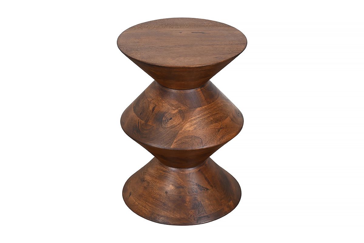 Burrow Zig Zag Side Table Walnut Finish