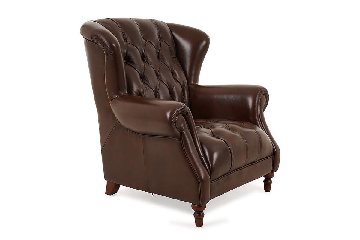 Cambridge Brown Leather Buttoned Armchair