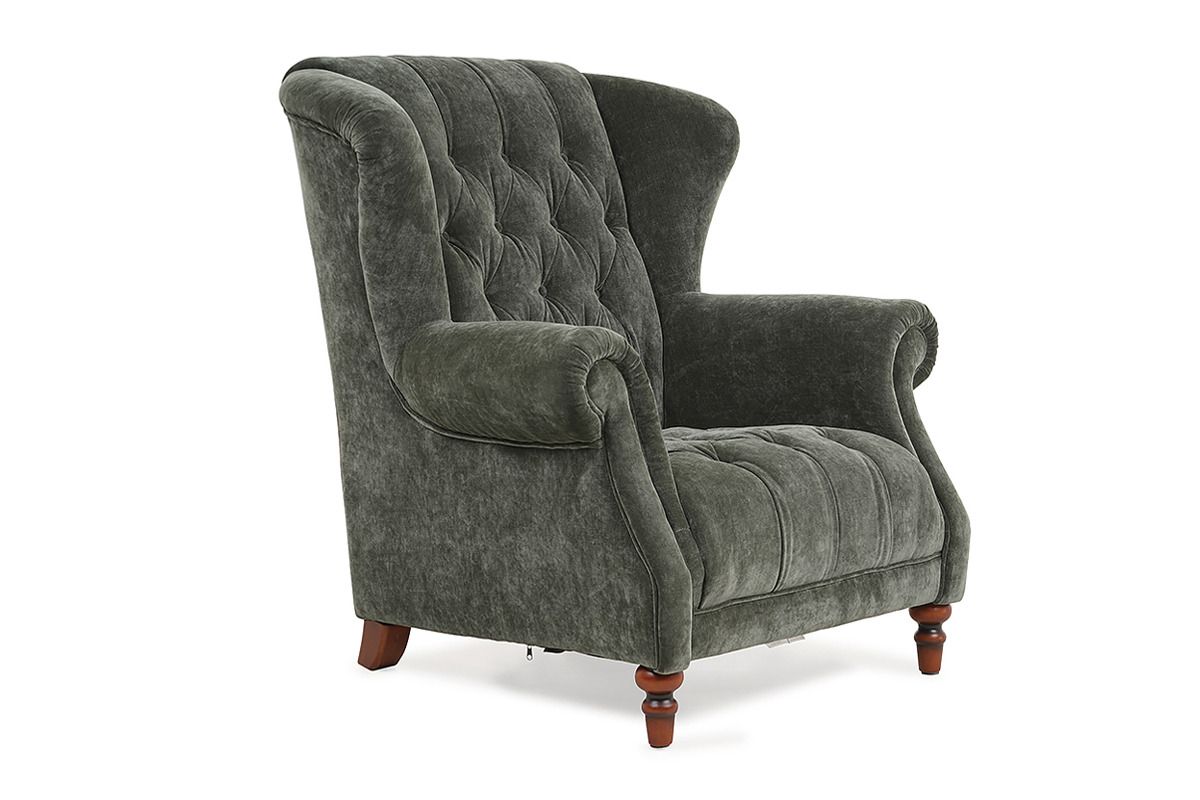 Cambridge Green Fabric Buttoned Armchair