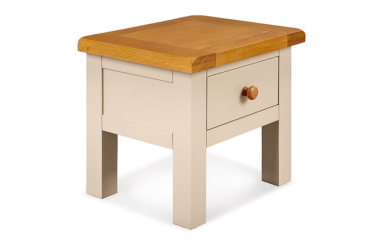 Caravel Light Grey Oak 1 Drawers Side Table