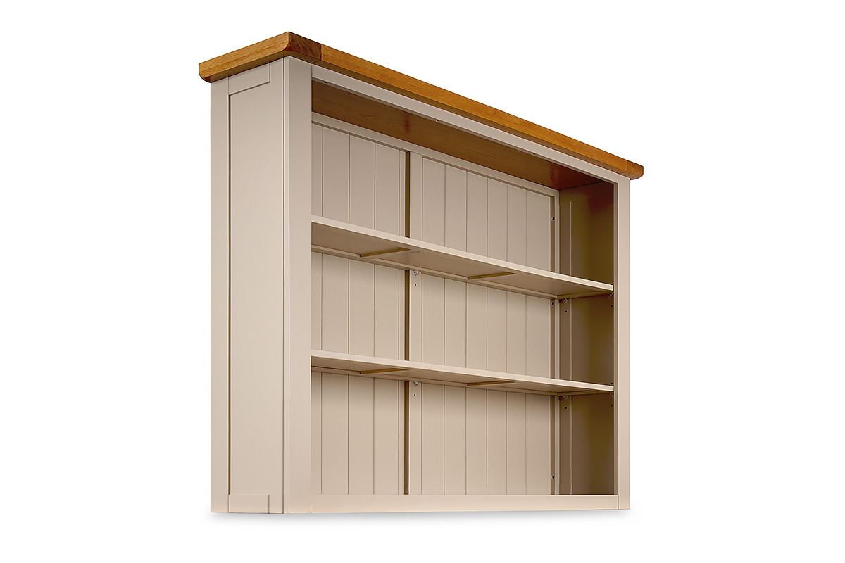 Caravel Light Grey Oak Large Open Hutch With Shelves