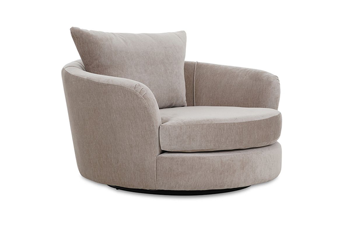 Chicago Cream Fabric Cuddler Swivel Chair