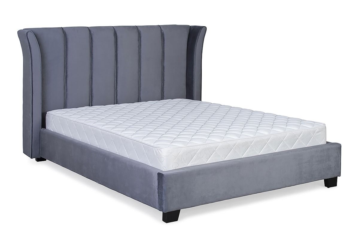 Cloudy Grey Velvet Double 4ft6 Bed Frame