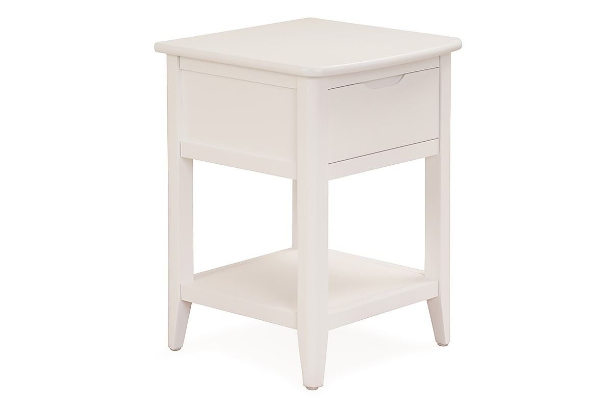 Coolmore White 1 Drawer Bedside Table