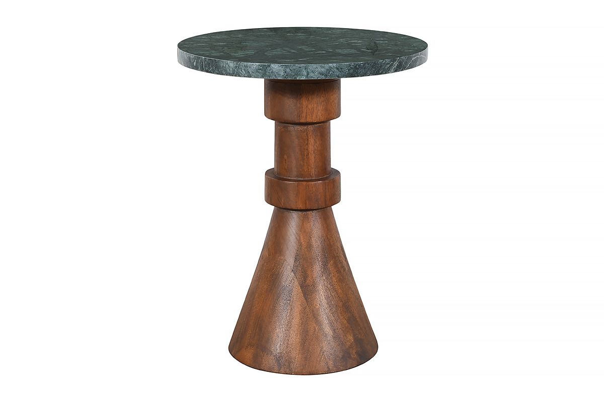 Cove Side Table Green Marble Top