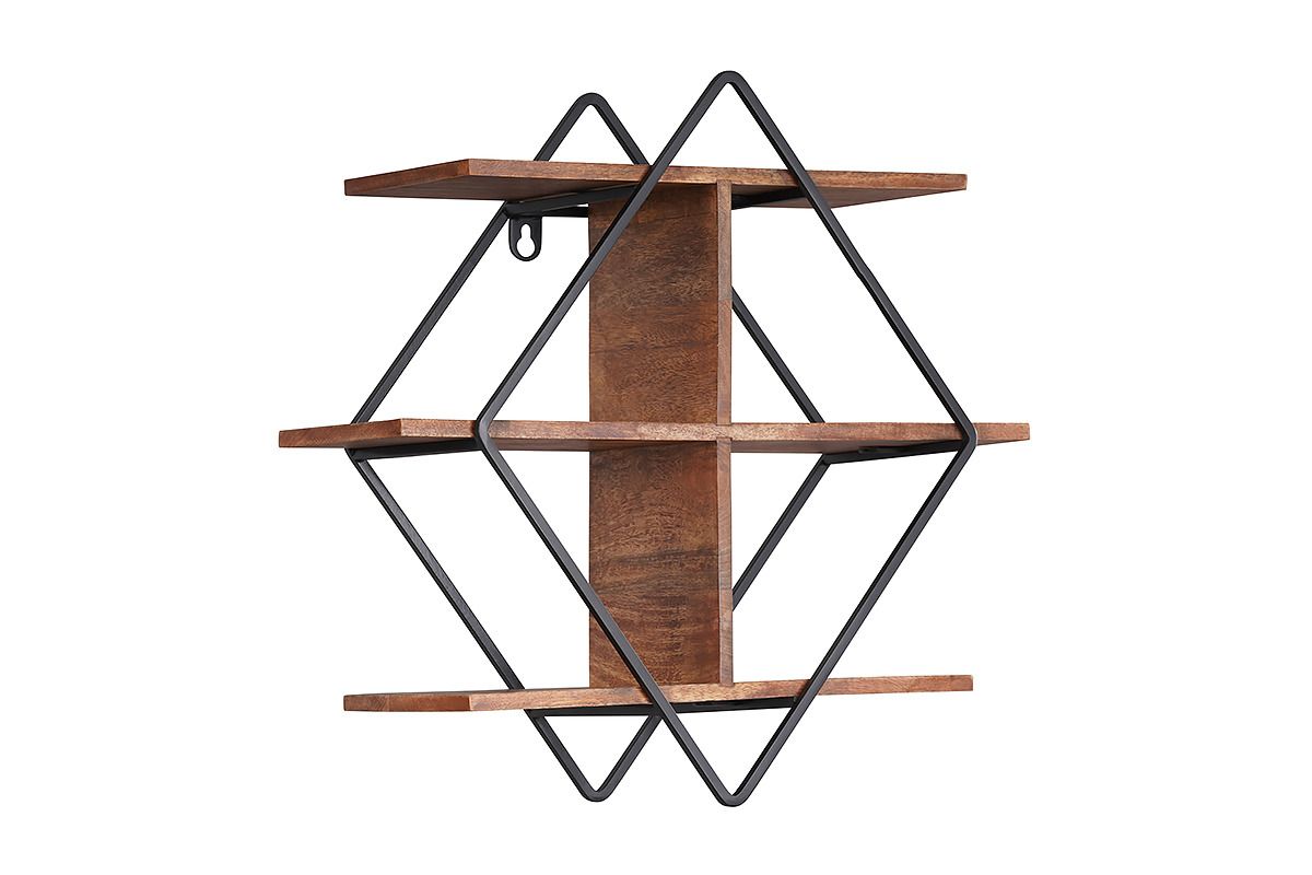 Diamond Wooden Base Wall Shelf