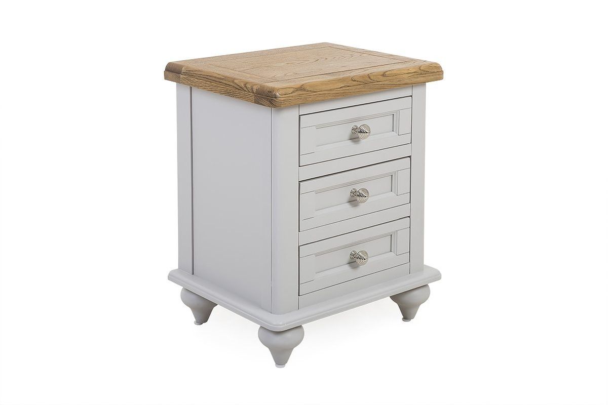 Discovery Grey Oak 3 Drawers Bedside Table