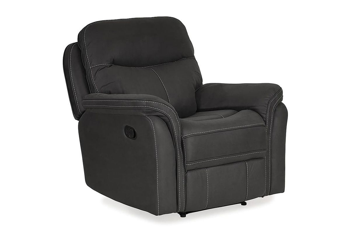 Emerson Dark Grey Fabric Armchair Manual Recliner