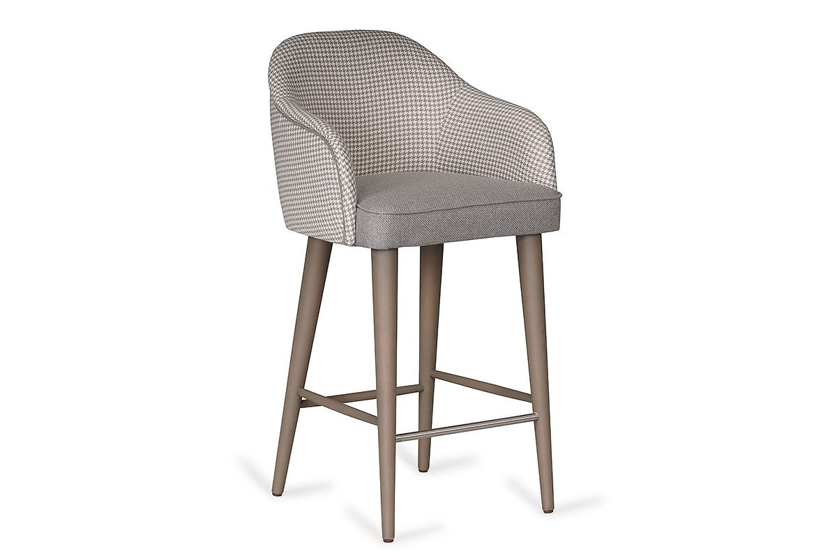 Eskamor Grey Fabric Bar Stool