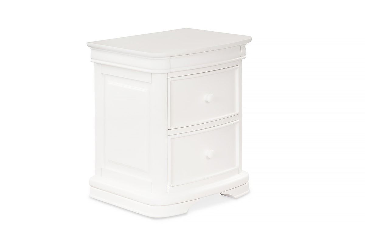 Farah White 2 Drawer Bedside Table