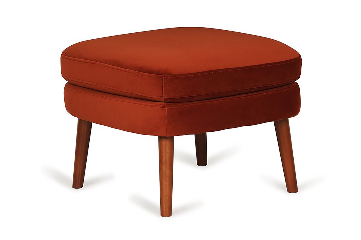 Greta Burnt Orange Velvet Footstool