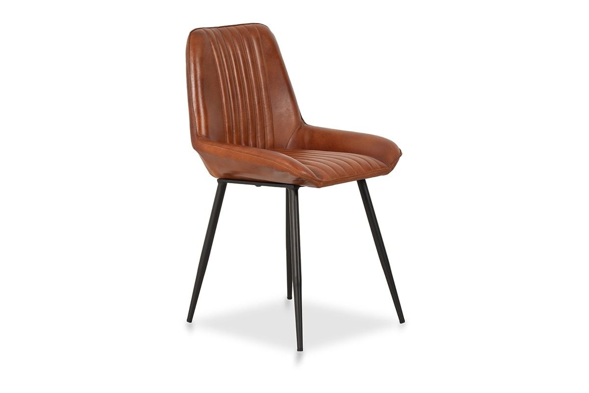 Grier Brown Leather Dining Chair