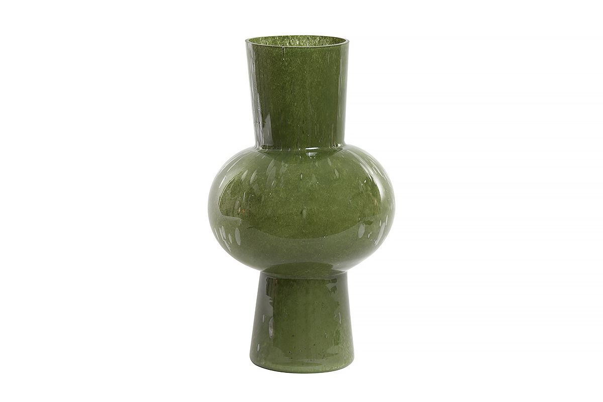 Halley Glass Vase Olive Green 40cm