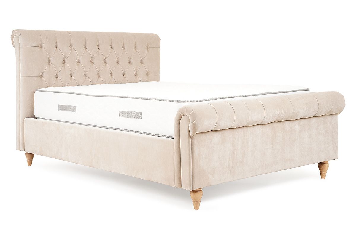 Harrison Taupe Fabric Super King 6ft Side Storage Bed Frame