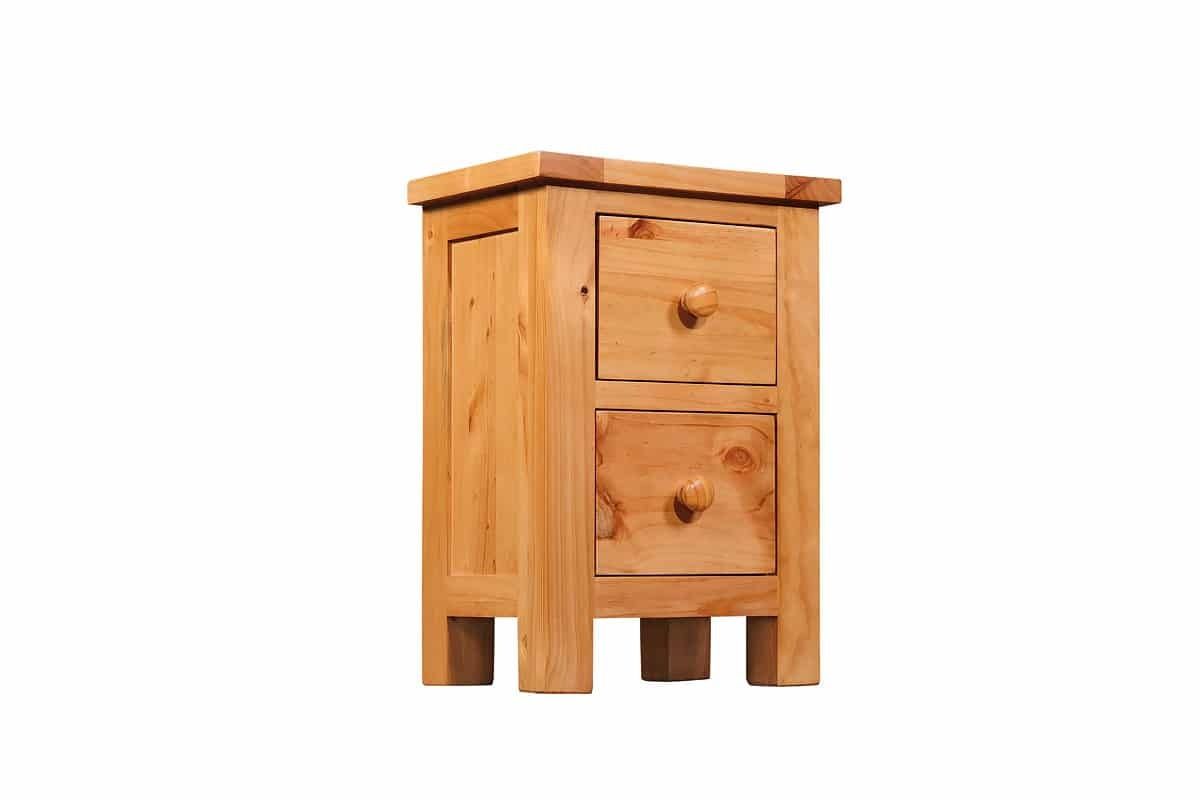 Hereford Pine 2 Drawers Bedside Table