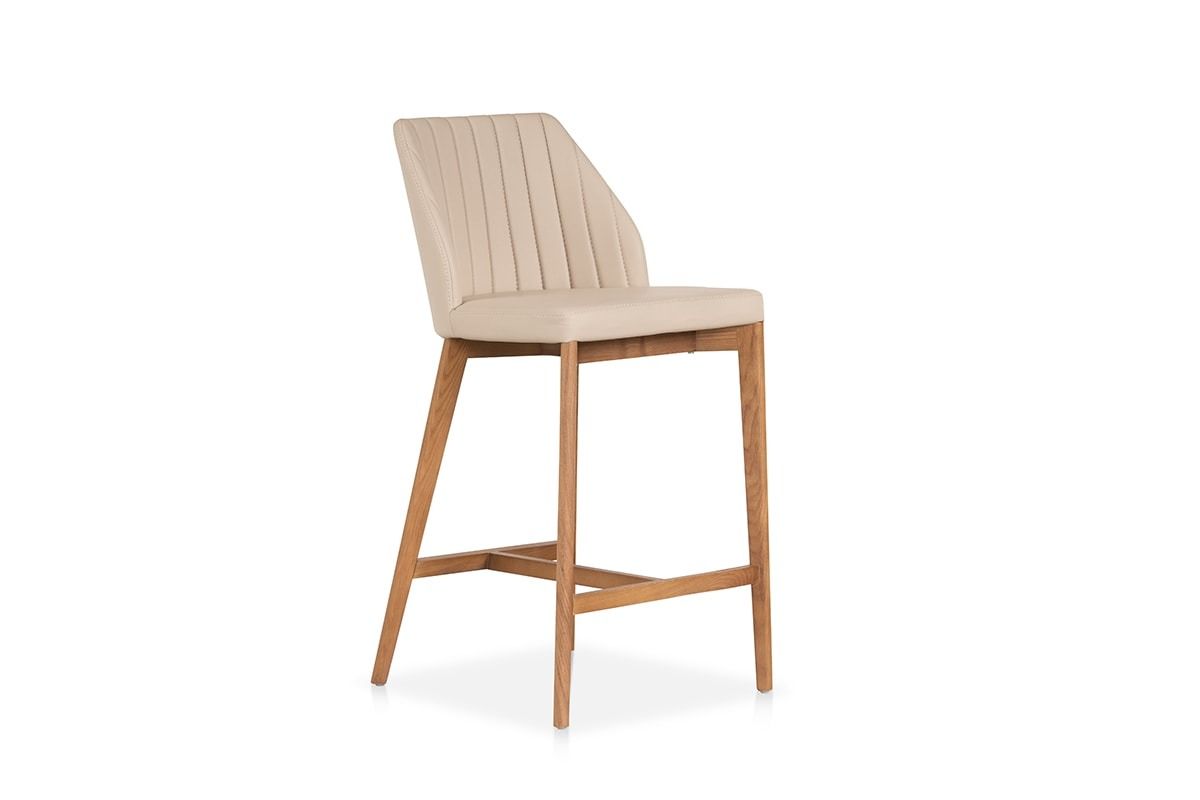 Huller Cappuccino Faux Leather Bar Stool