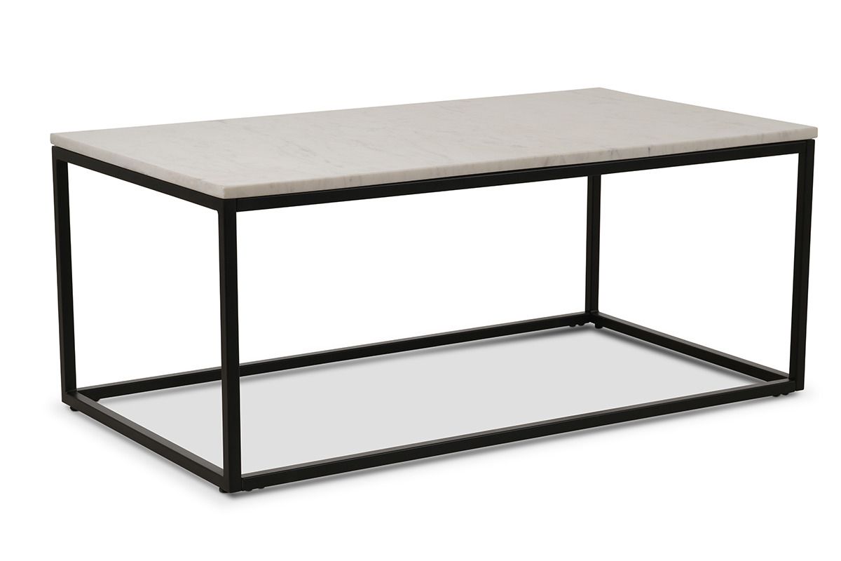 Industrial Coffee Table White Marble