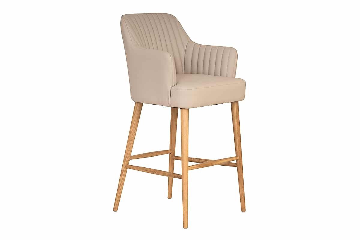 Jane Cream Faux Leather Bar Stool