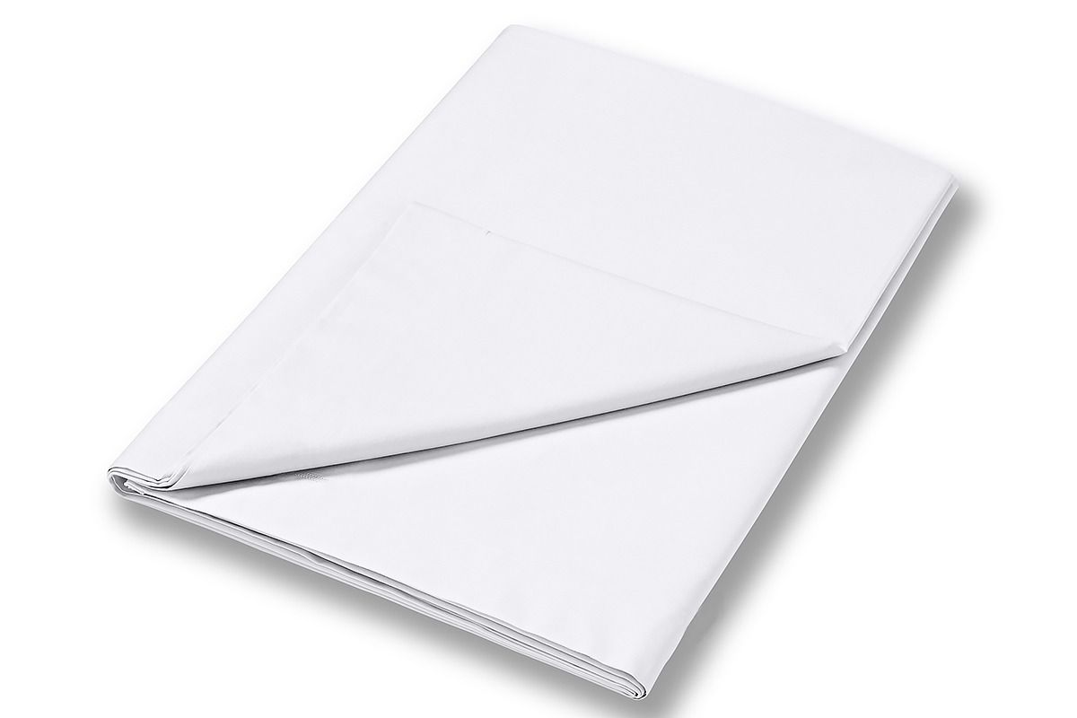 King Flat Sheet White 400Tc Cotton Sateen