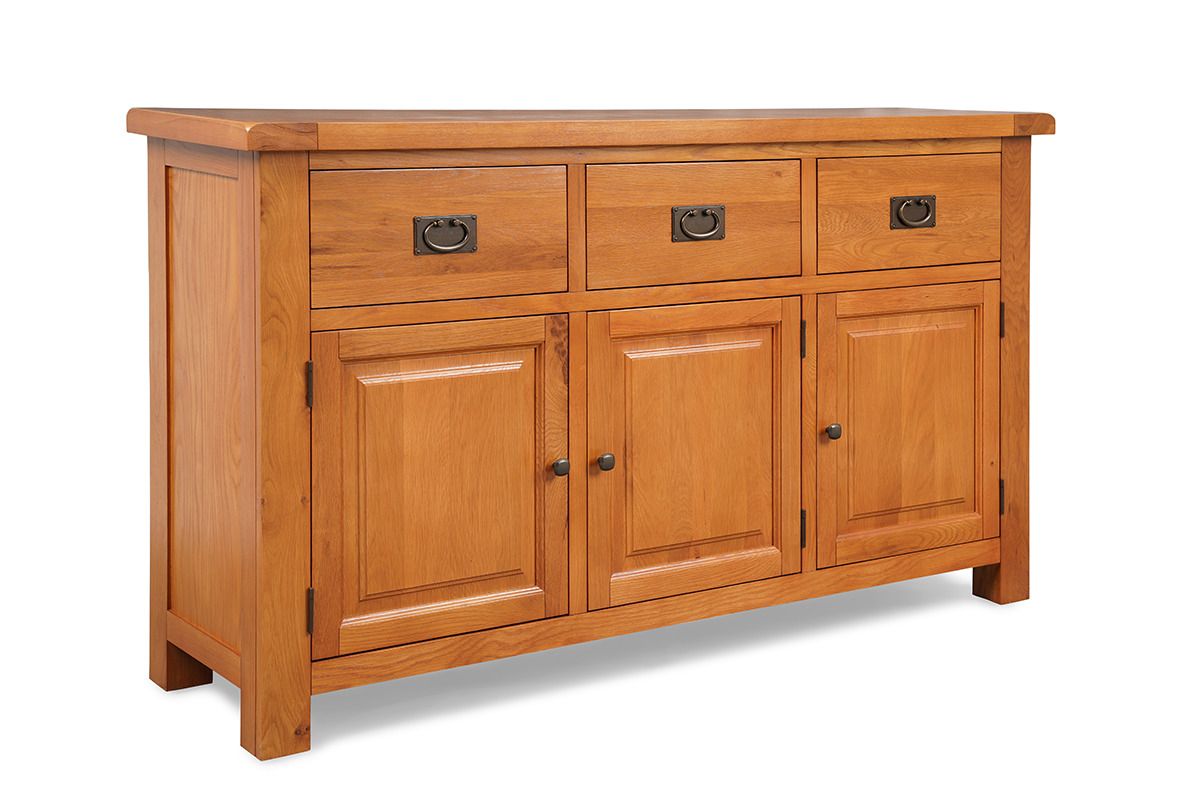 Kingston Oak 3 Drawer 3 Door Sideboard