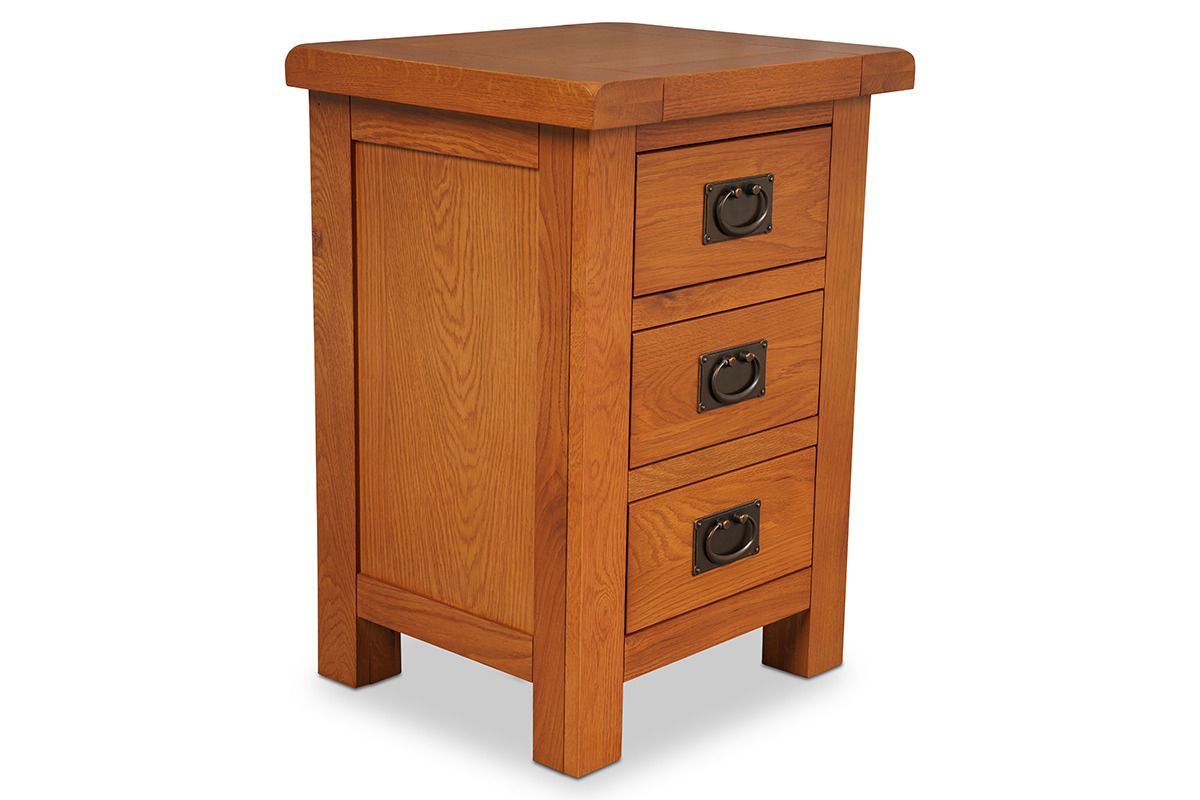 Kingston Oak 3 Drawers Bedside Table