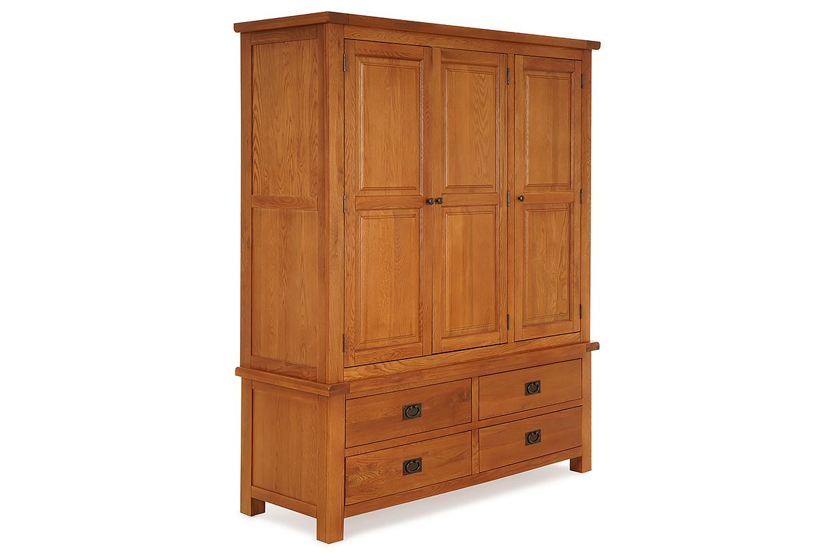 Kingston Oak 4 Drawers 3 Doors Wardrobe