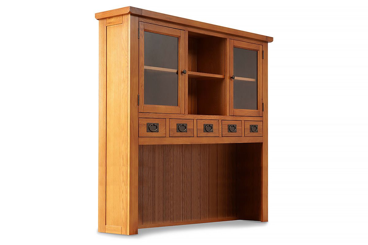 Kingston Oak 5 Drawer 2 Door Hutch