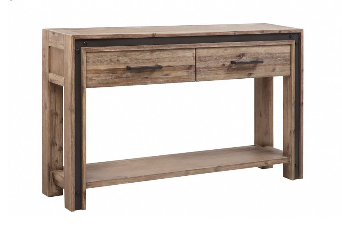 Lex Brown 2 Drawer Console Table