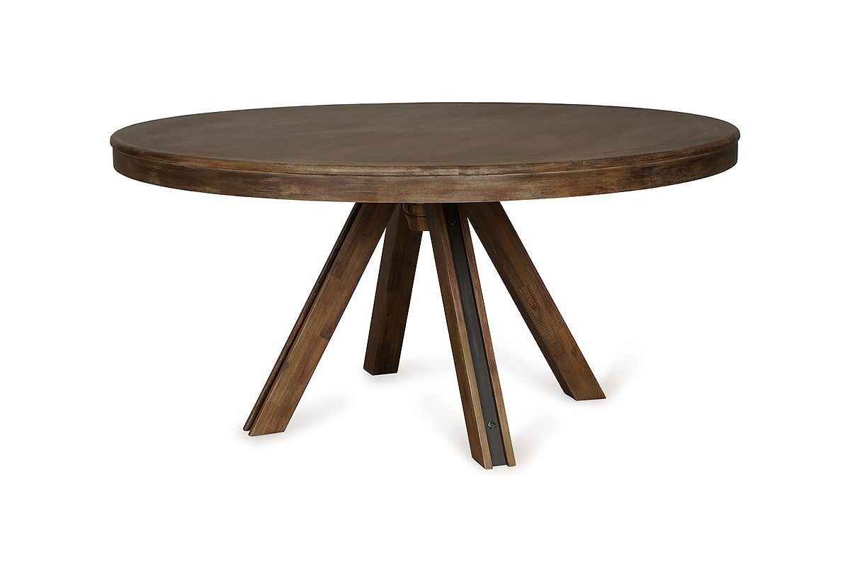 Lex Brown Round Dining Table