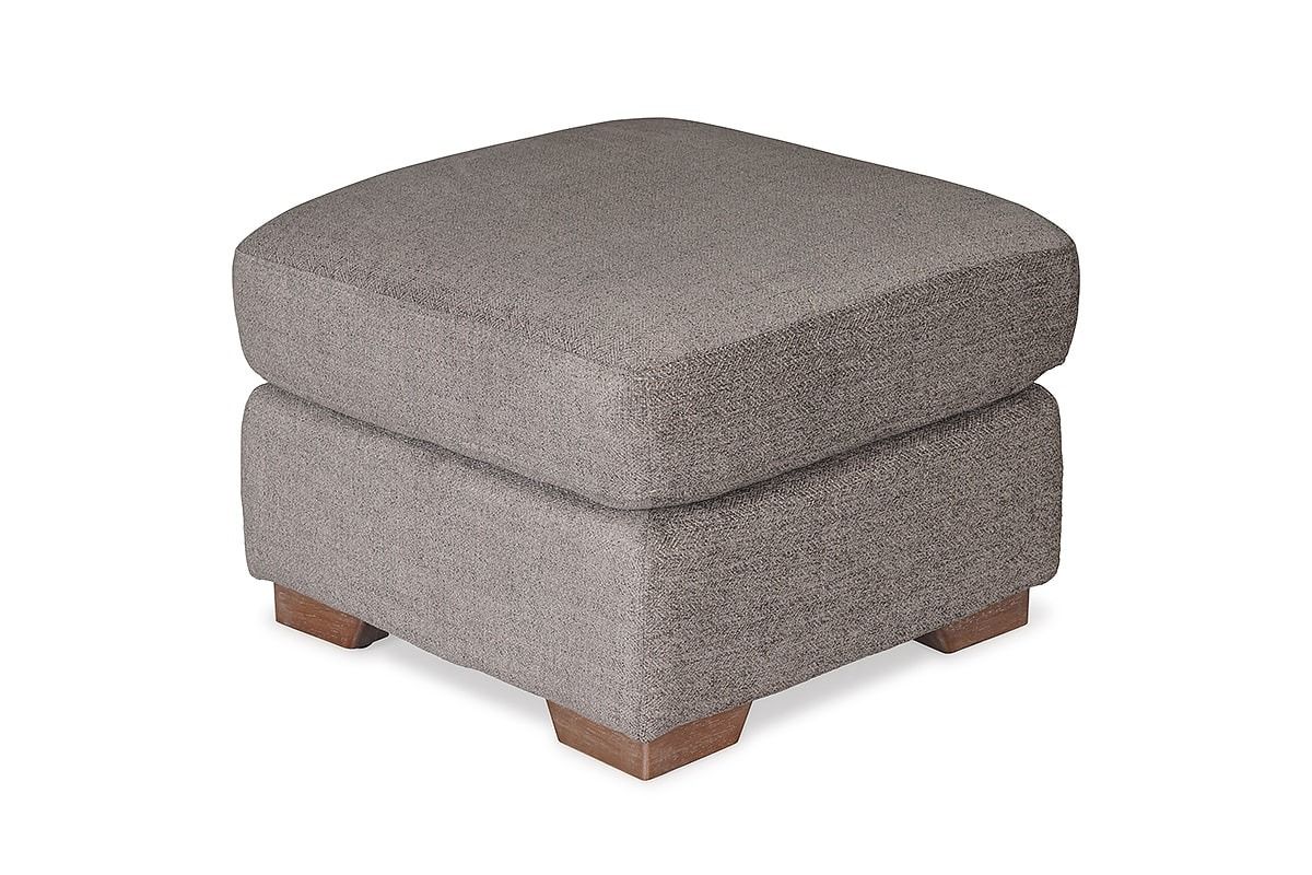 Lorenza Grey Fabric Footstool