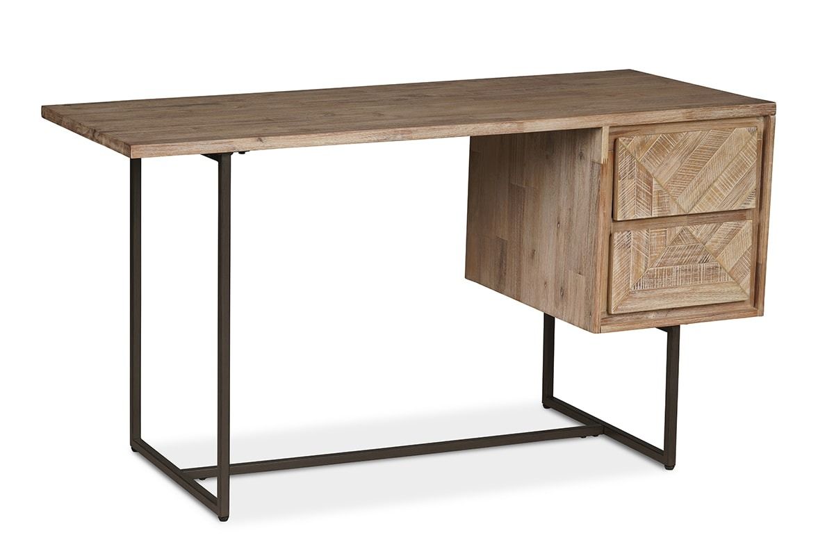 Luna Whitewash 2 Drawer Desk