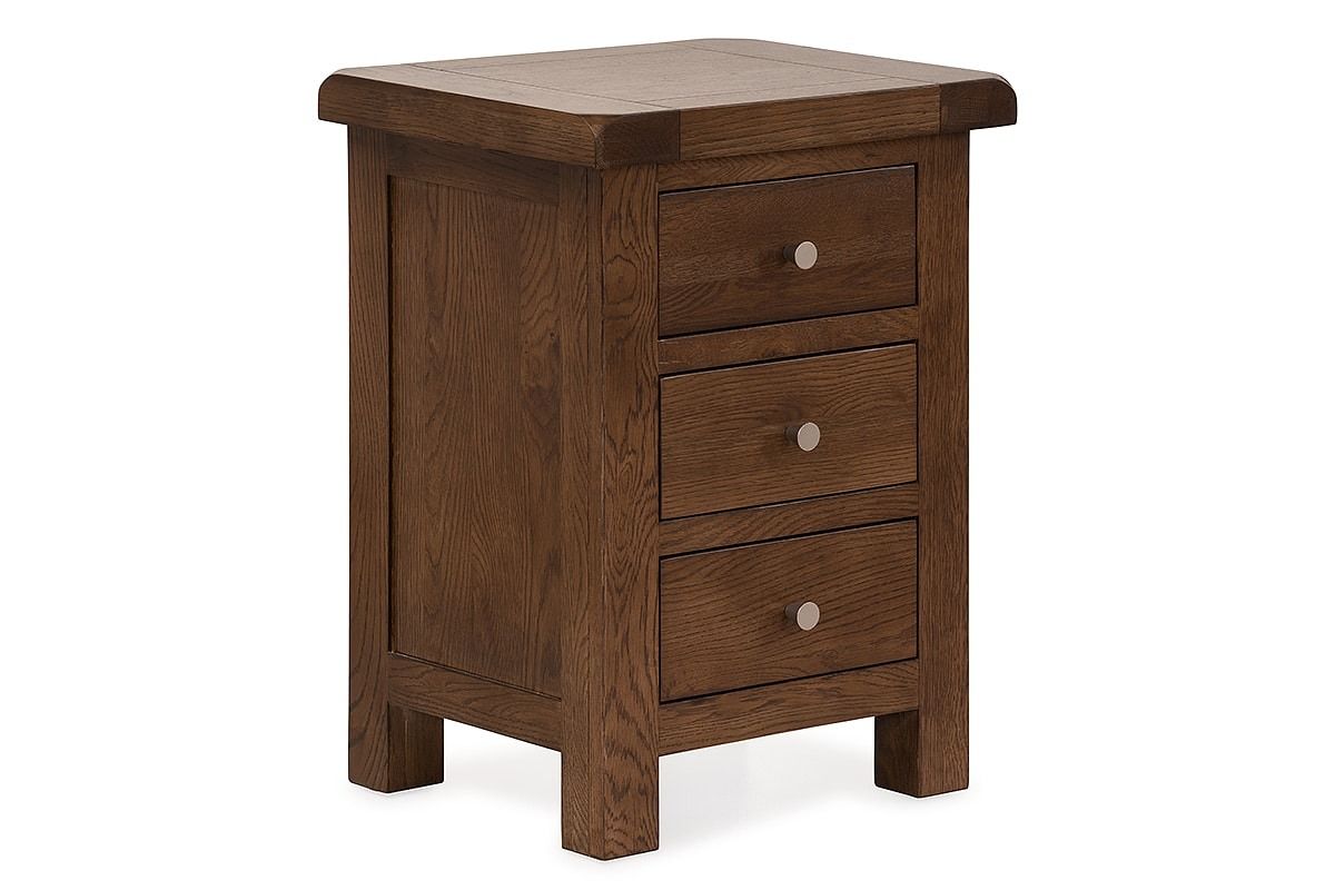 Luxor Walnut 3 Drawer Bedside Table
