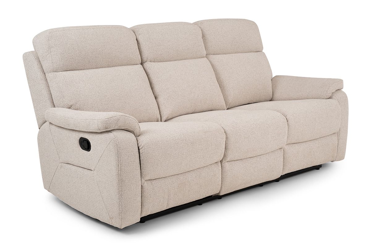 Marlow Cream 3 Seater Manual Recliner
