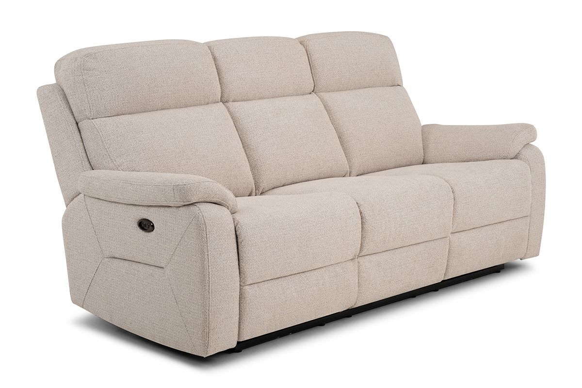 Marlow Cream Electric 3 Seater Recliner Sofa